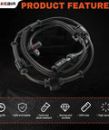 Front Abs Wheel Speed Sensor Pair For 2005 To 2010 Ford F250 And F350 Super Duty Trucks showing product features and durability details.