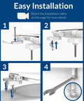 Easy install guide for Slow Close Toilet Seat With Durable Plastic, Extra Stability Bumpers, Secure Hinges, Elongated White