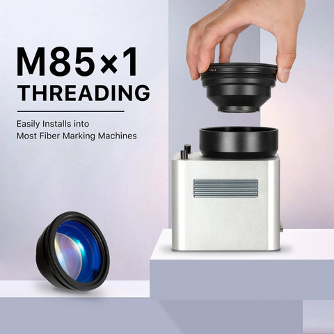F Theta Lens For 1064 Nanometer Fiber Laser Machine Scanning 300 By 300 Millimeter FL420 Millimeter FL380 Millimeter M85 Pro Grade Ultra Fine Marking And Engraving Via Hole Drilling Capability