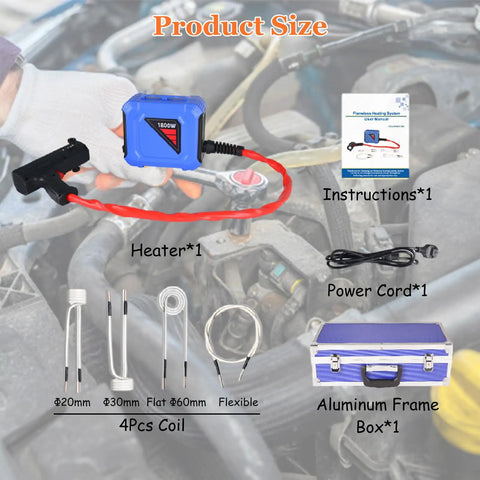 Handheld Induction Heater And Beast Mode Nut Buster Rips Stuck Bolts Free Quick With Magnetic 1800W in use, showing coils and tools.