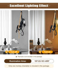 Vintage Resin Hemp Rope Monkey Chandelier Pendant Lamp With Edison Style Bulb Fixture E26 on dining room wall