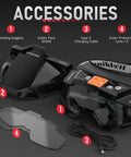 Auto Darkening Welding Goggles With Mask And LED Lighting Type-C Charge True Color View Four Arc Sensors accessories