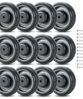 Shopping Cart Replacement Wheels Kit 12 Pack 5 Inch TPU Silent Supermarket Casters With Double Ball Bearings Non Marking Durable