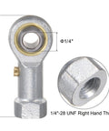 Four Pack 1/4 Inch Rod End Bearings PHSB4 With 1/4-28 UNF Female Right Hand Threads Bearing Steel Rod End Joints With Jam Nut Heavy Duty Carbon Steel Body And Hardened Ball For Long Lasting Service, 43mm