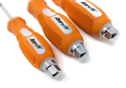 JIS Screwdriver Set Three Piece Chrome Vanadium Steel With Magnetic Tips For Vintage Machines And Japanese Screws Sizes 1 2 3