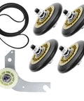 Electrolux Dryer Repair Kit With 137315300 Belt, 134715900 Drum Support Rollers (4 Pack) And 134793500 Idler Pulley for quick fixes