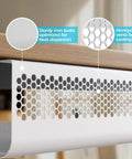 Under Desk Cable Management Kit 26 Piece Hexagonal Ventilated Design with honeycomb vents under wooden desk