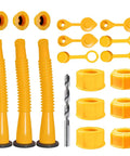 Gas Can Spout Replacement Kit 8.1 Inch Nozzle For Most Half One Five And Ten Gallon Oil Cans With Vent Cap Thick Rubber Pad Spout Cover And Base Caps For Easier Pouring And Leak Free Use, HDPE parts and drill bit