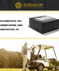 EZGO TXT Golf Cart Motor Controller 36V PDS 350 Amp Replacement Drop-In For 2000-2009 Fits Curtis shown next to golfer and cart
