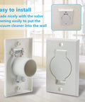 ANTOBLE white central vacuum wall inlet cover plates, round doors, 2-pack