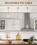 Brushed Nickel Pendant Light For Kitchen Island With Adjustable Height And Clear Glass Shade Modern Hanging Pendant Lighting