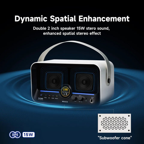 F15i AI Smart Guitar Amp With Touch Screen 15W, 55 Amp Models, dual 2-inch speakers, dynamic spatial enhancement feature