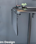 30 Inch Clamp On Desk Skirt With Privacy Panel And Cable Management System attached to desk, black color, slim design