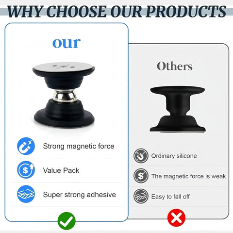 Comparison showing Magnetic Door Catch For RV Camper Caravan Motorhome And Boat with strong magnetic force and adhesive.