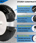 Flat Free Wheelbarrow Tire And Wheel 14.5 Inch 4.80/4.00-8 With 5/8 Bore And 3/4 Extra Bearings showing construction features