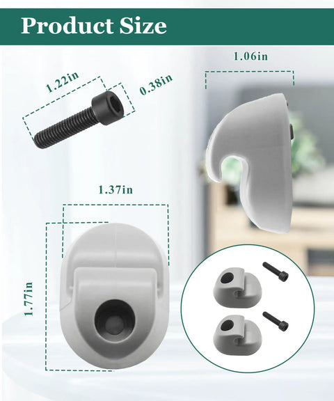 Sun Visor Clip Pair Gray Interior Bone Replacement For Kenworth And Peterbilt Cab Interiors Fits 2019 Peterbilt 579 And Kenworth T680 With Part S16 1023 661 F01377 2 product diagram with size dimensions and components shown