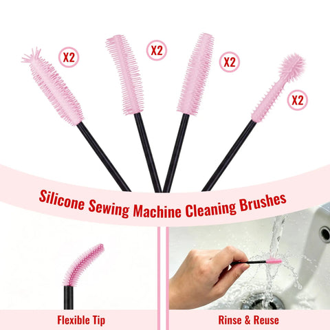 Silicone brushes from Go To 30 Piece Sewing Machine Cleaning Kit with durable storage box, multi-pack for household use.