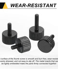 4 Pack M3x6mm Flat Knurled Head Thumb Screws Solid Carbon Steel Fully Threaded Bolts Fasteners For Lighting Home Appliances Electronics DIY Projects Vintage Lamps Repair Black