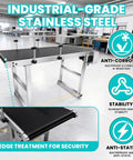 Heavy Duty Workhorse Electric Conveyor Belt With Hassle Free Adjustable Speed And Anti Static PvC Track Rolling Smooth On A Beefy Stainless Steel Base For Worry Free Daily Shipping Grind, industrial-grade design with anti-corrosion features.