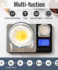 Dual Platform Kitchen Scale With Ultra High Precision For Grams And Ounces Large 15000 G Platform And Small 500 G Tray for baking.