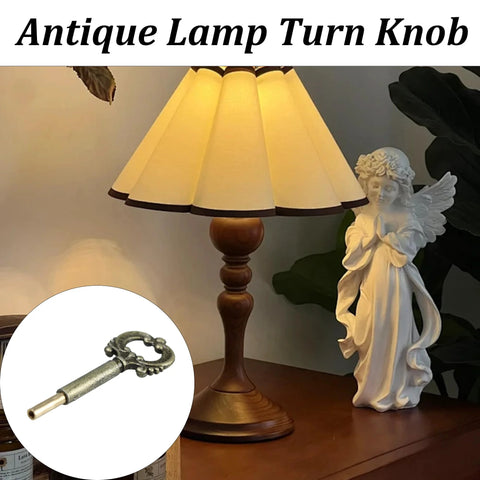 Lamp turn knobs, antique-brass 2-pack with 1/2-inch extension for table/floor lamps, front view