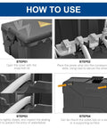 Heavy Duty Outdoor Electrical Junction Box With IP54 Waterproof Shield And Bully Tight Cord Locks For Reliable Extension Cover shown in use steps.