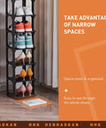 5 Tier Vertical Shoe Rack Slim Free Standing Organizer For Entryways And Small Closets Stackable Shoe Shelf Stable Black