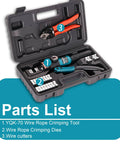 Beefy Workhorse Wire Rope Crimping Tool Kit Swaging Tool For Aluminum Ferrules And Oval Sleeves 3/64 To 3/16 Inch Stainless Steel in case