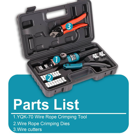 Beefy Workhorse Wire Rope Crimping Tool Kit Swaging Tool For Aluminum Ferrules And Oval Sleeves 3/64 To 3/16 Inch Stainless Steel in case