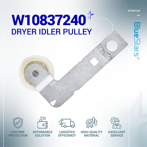 Beefy Dryer Idler Pulley With Bracket W10837240 For Whirlpool And Kenmore Dryers Replaces W10118756 W10547290 PS11726337