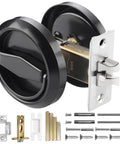 Round Low Profile Door Knob With Hidden Recessed Cup Lock, Built To Last 304 Stainless Steel Flush Door Handle with screws