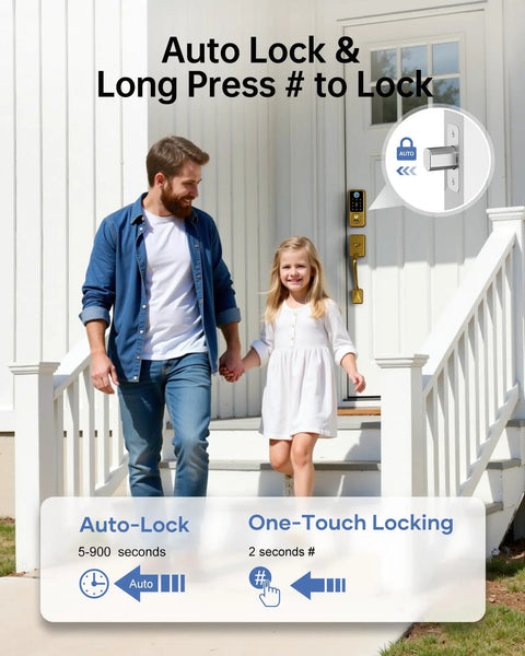 Slick Smart Keyless Entry Door Lock With Fingerprint Keypad And Wifi Bluetooth Remote For Front Porch Security True No Sweat Home Upgrade Top Shelf Auto Lock Satin Brass Set