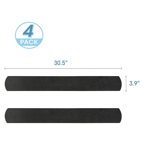 Image showing Four Pack Non Slip Furniture Rail Pads For Recliners Sofas And Couches Rubber Floor Protectors To Stop Sliding And Protect Hardwood Carpet And Marble Floors 30.5 X 3.9 Inches with size dimensions.