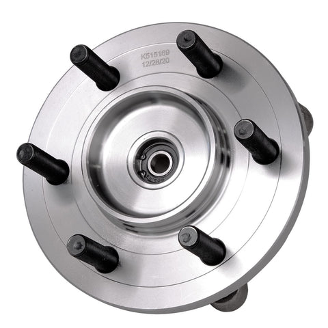 Beefed-Up Front Wheel Bearing Hubs Kit For 2015-2017 Ford F-150 4WD, top view of hub assembly with six studs visible