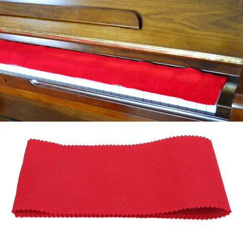 Red Felt Piano Keyboard Dust Cover For Digital Pianos Protect Keys From Dust And Scratches, Washable Design, 49.2 x 5.7 Inches