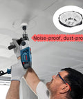 40 Pack Clear Smoke Detector Covers used during ceiling work for noise and dust protection with a drill. Easy installation.