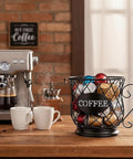 K Cup Holder Coffee Pod Organizer For 35 K Cups Keurig Storage On Countertop Matte Black Open Top Design in kitchen