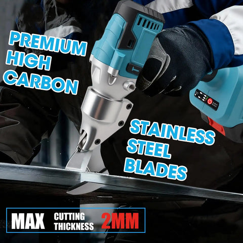 Sumumtor Brushless Cordless Metal Shears With Two 4.0Ah Batteries, 14Ga Steel Cutter, 360 Degree Rotating Head, High Torque Power Tool For Stainless Steel Iron Leather And Carpet Cutting At Home cutting stainless steel sheet with premium blades.