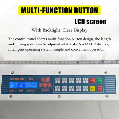 Dead Nuts Precise Electric Heat Shrink Tube Cutter control panel with LCD screen displaying settings and buttons for easy operation.