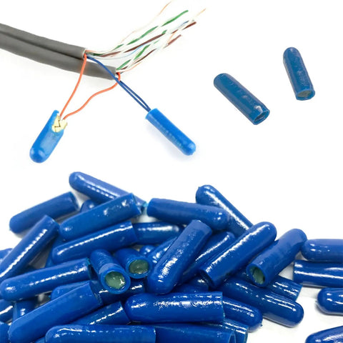 Gel Filled Wire Connectors For Low Voltage Splices Outdoor Waterproof Blue Color Code Crimp Bean Style and wires