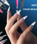 Hands using 14 Piece Rhinestone Picker Kit Pro Grade With Dual Head Pens And Wax Tips For Nail Art Gems Crystals And Charms