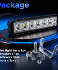 Rock Solid 6 Inch Led Flood Light Bar With 60 Degree Beam, Built Like A Tank IP67 Waterproof Aluminum Housing, Deadly Bright 6000K Cool White 18W Led Pods With Stainless Brackets, 1 Pack with included bracket and screws.