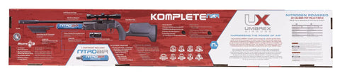 Box packaging of Komplete NCR N2 Powered.22 Caliber PCP Air Rifle with NitroAir system details and features on display