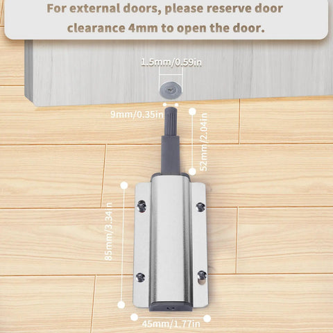 Installed 4 Pack Magnetic Push To Open Latches For Cabinets And Drawers Heavy Duty Magnetic Release Locks With Measurements
