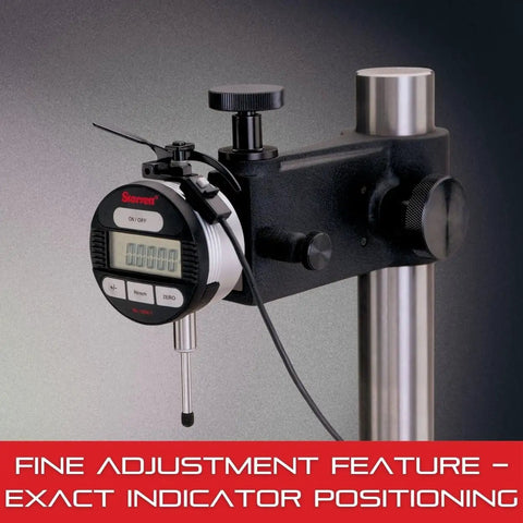 Pink Crystal Granite Base Comparator Stand Without Indicator Pro Grade Heavy Duty with digital gauge and fine adjustment feature.
