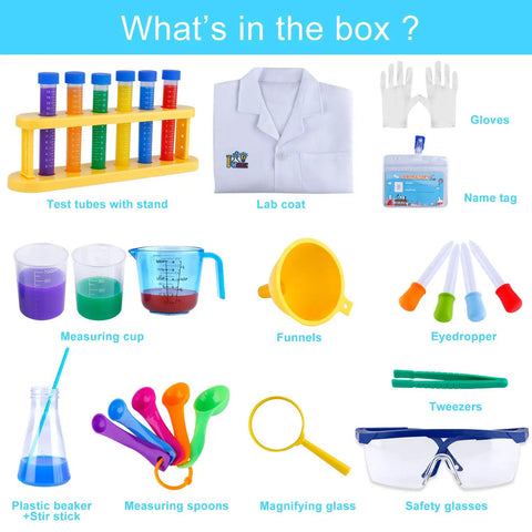 Kids Science Experiment Kit With Lab Coat Dress Up Costume And Role Play Fun, Hands On STEM Activities For Boys And Girls 6 Plus