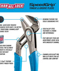 SpeedGrip High Carbon Steel Tongue And Groove Pliers Set With Push Button Adjustment Lock and Safe Stop, Made in USA