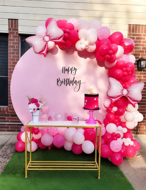 Insta Worthy Pink Mouse Balloon Garland Arch Kit, 124-Piece Set With Hot Pink, Pastel Pink, Polka Dot Balloons And An Oversized Bow