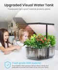 Children observing 12 Pod Indoor Led Hydroponic System Kit With Self Watering 5L Reservoir Transparent Grow Station For Fresh Herbs And Greens