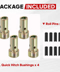 Cat 1 Quick Hitch Adapter Bushings Set With 4 Sleeves And 8 Lynch Pins For 3 Point Tractor Hitches Heavy Duty Zinc Plated Steel